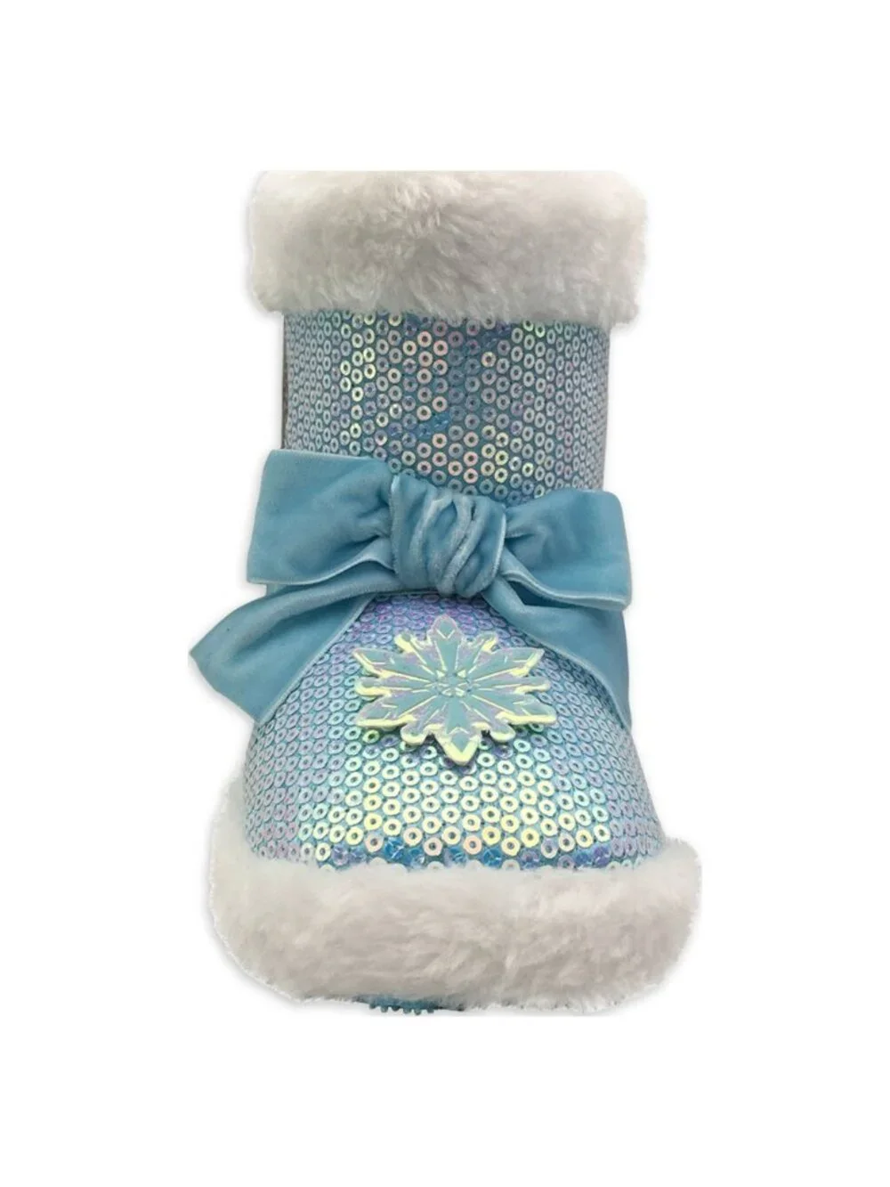 Disney Frozen Kids Size 5-6 Bootie Slippers Style Elsa Anna Sequined Snowflake